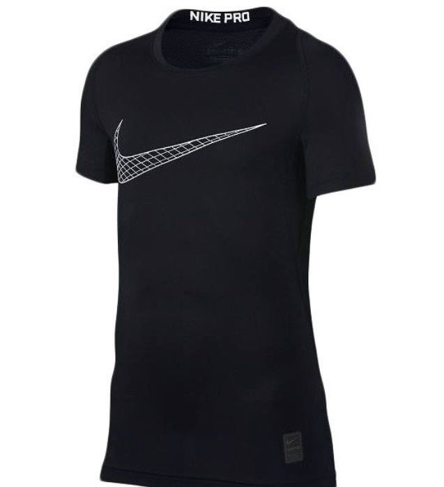  дешевый новый товар Nike Kids компрессионный dry Fit футболка черный M 858233