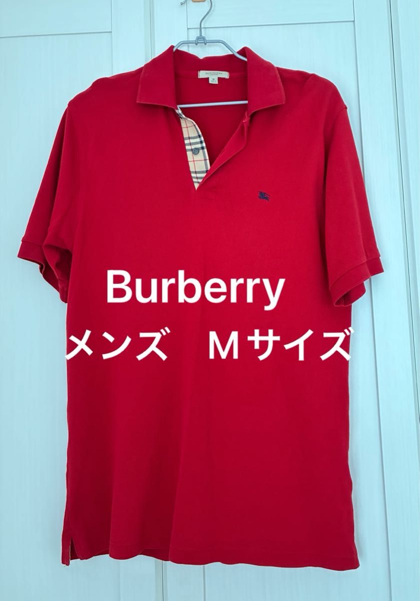 BURBERRY レッド ポロシャツ Mサイズ Burberry メンズ ポロシャツ レッド Mサイズ|Yahoo!フリマ(旧