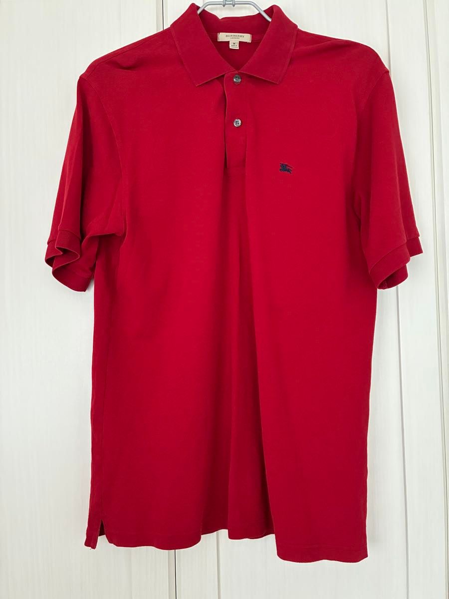 BURBERRY レッド ポロシャツ Mサイズ Burberry メンズ ポロシャツ レッド Mサイズ|Yahoo!フリマ(旧