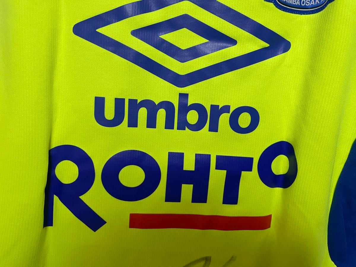 ガンバ大阪 プラクティスシャツ長袖 半袖 ブルー イエロー umbro M-L 新品未使用【正規品】ガンバ大阪 三浦弦太 サイン入り