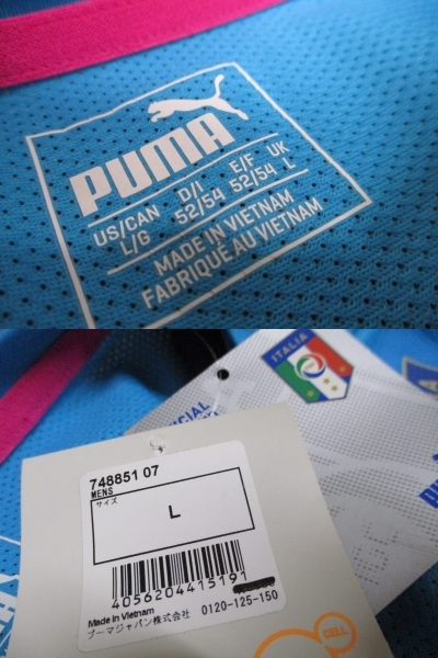 未使用 PUMA プーマ イタリア代表 ゲームシャツ Lサイズ_画像7