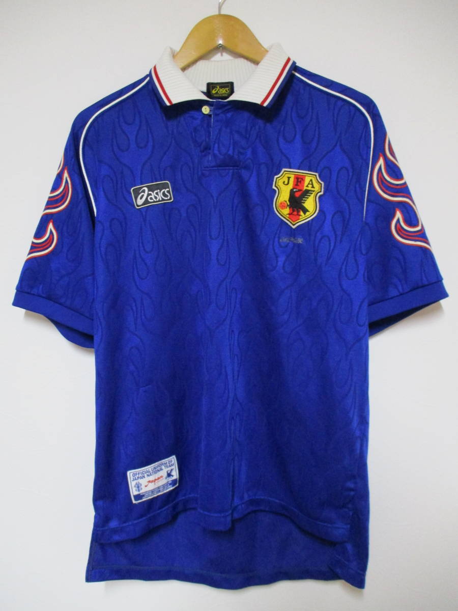 日本製 アシックス '98日本代表 炎 ユニフォーム HOME Lサイズ