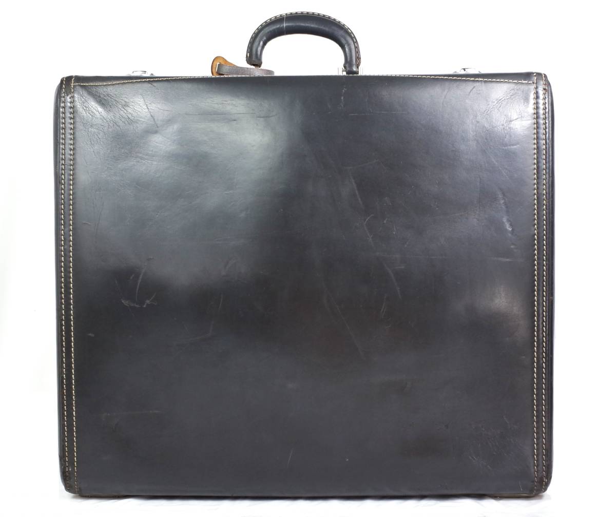 Hartmann* Heart man Vtg.[KNOCKABOUT] original leather wood box * all leather * suitcase [ Asphalt ]