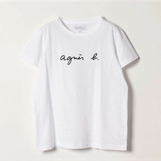アニエスベーロゴ 半袖Tシャツ/ホワイト