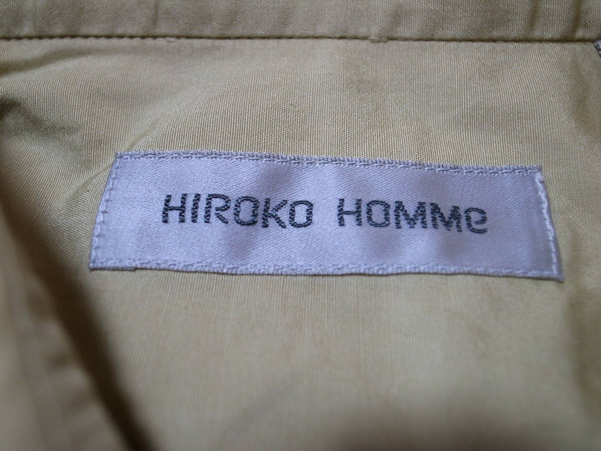 ★HIROKO KOSHINO HOMME★長袖シャツ 隠しフロントボタン★鶯色★M_画像7