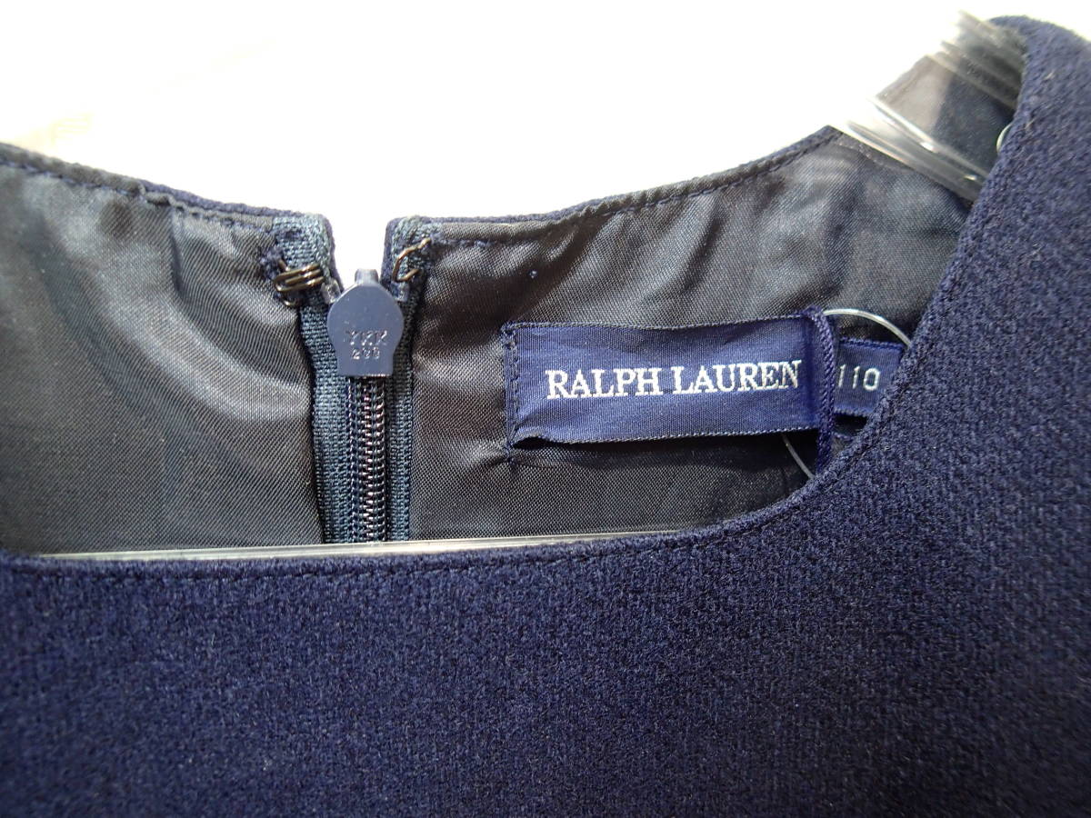 * Ralph Lauren / Ralph Lauren 110.* не использовался * задний Zip / безрукавка One-piece / экспертиза формальный ( темно-синий * подкладка есть )t1433