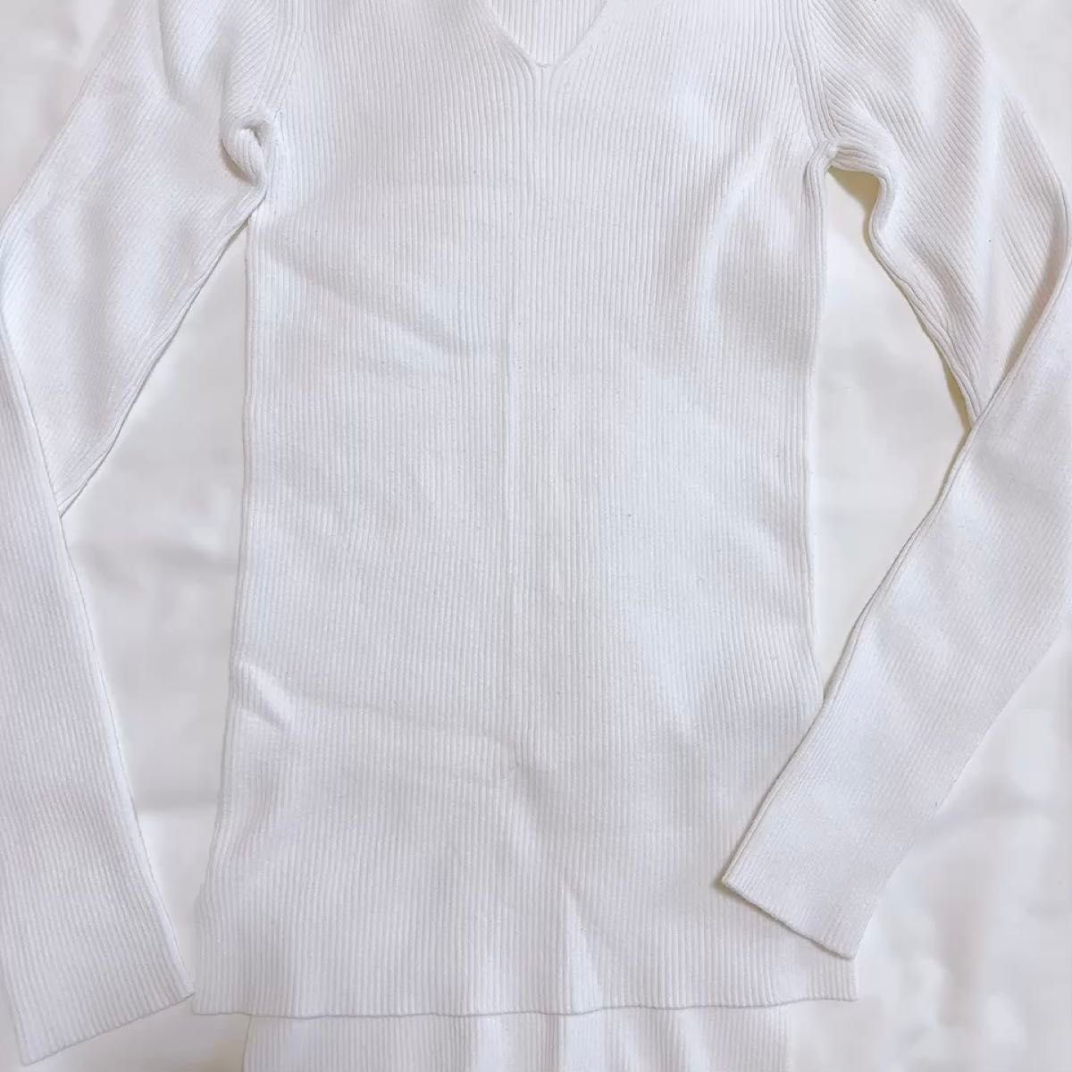 AZUL by moussy リブニットVネック トップス M