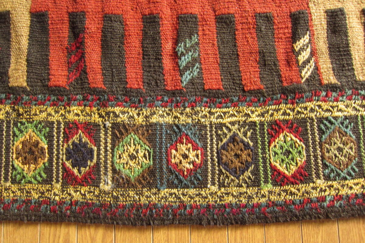 【160ｘ95】イラン★コルディ産キリム・KILIM■1559-21_画像7