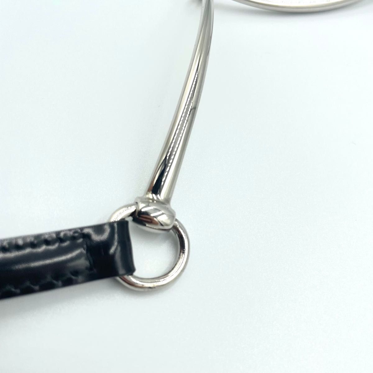 【美品】グッチ ホースビット 細ベルト シルバー ブラック イタリア製 レザー GUCCI グッチ ホースビット 細ベルト シルバー ブラック レザー