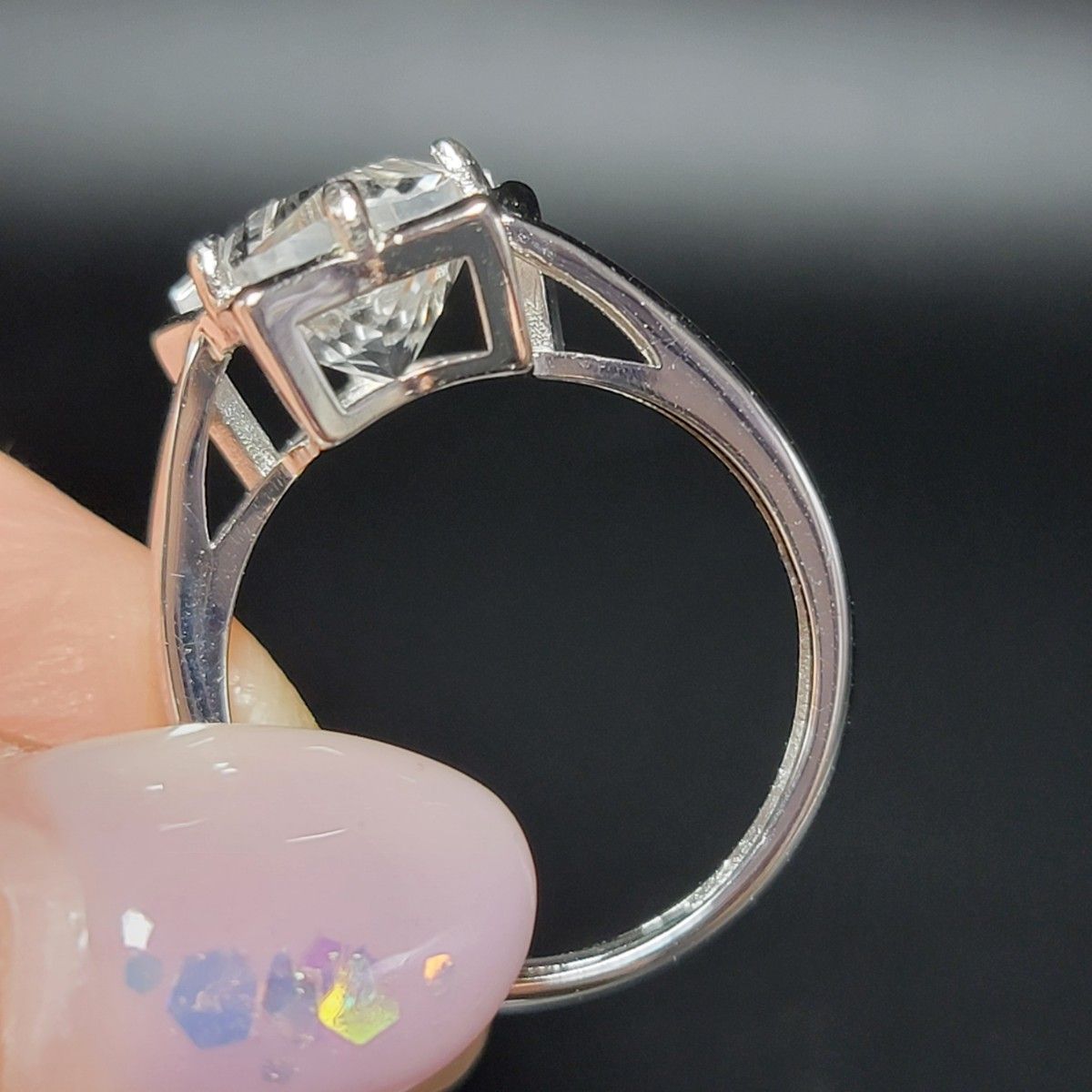 即納 クリスタルリング 天然石 バリ島買付け 天然クリスタル 星形カット フリーサイズリング silver925【新品