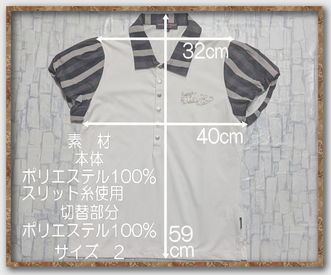 ☆DANCE WITH DRAGON ダンスウィズドラゴン 刺繍入り半袖ポロシャツ 白☆_画像2