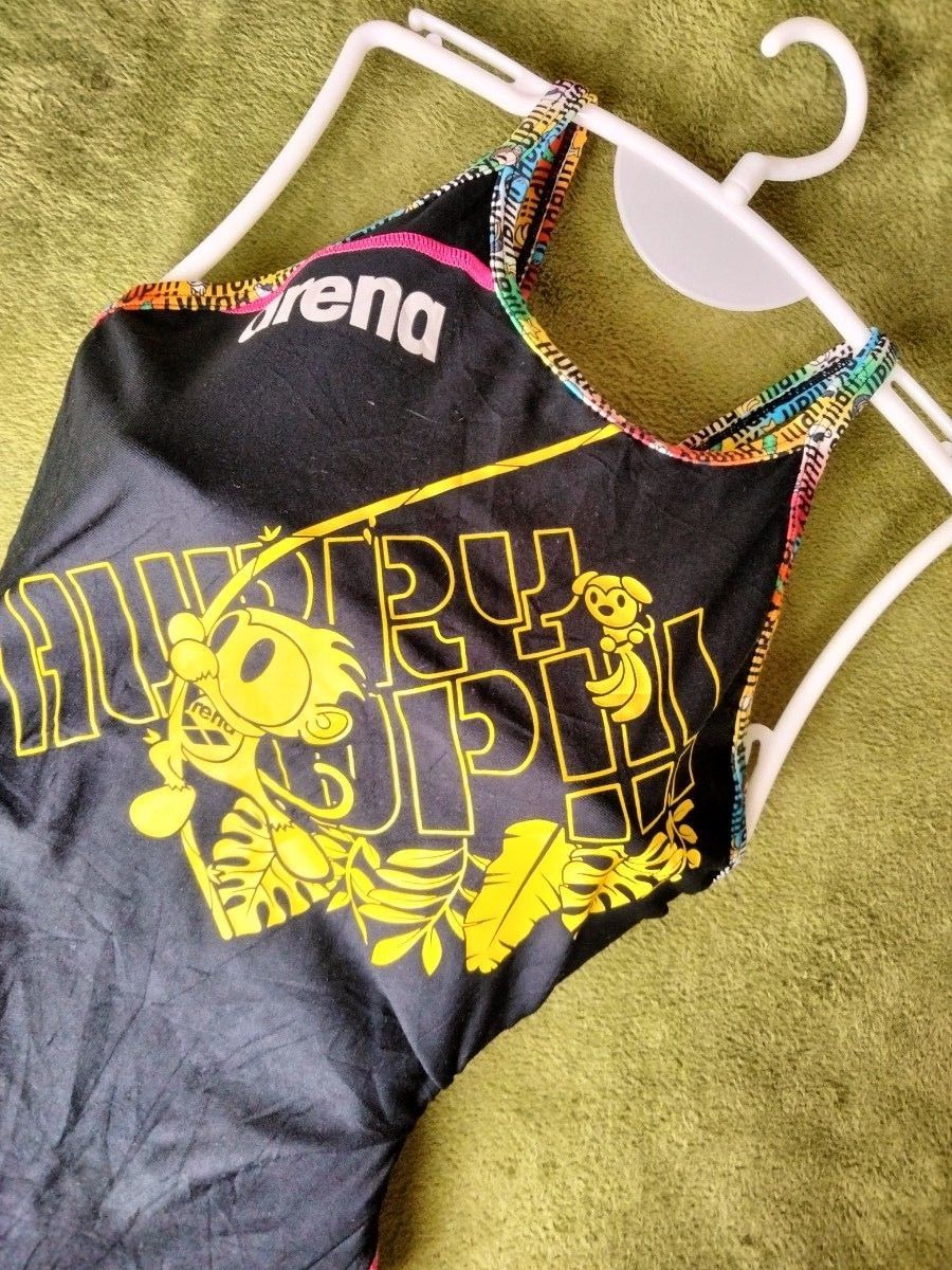 美品 モンキー姿のアリーナ君 arena アリーナ 練習用競泳水着 サイズM 美品 モンキー姿のアリーナ君 arena アリーナ 練習用競泳水着