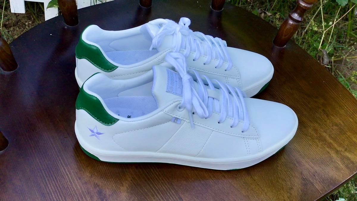 新品MOONSTAR FINE VULCANIZED スニーカー 24.0 EE ホワイト グリーン