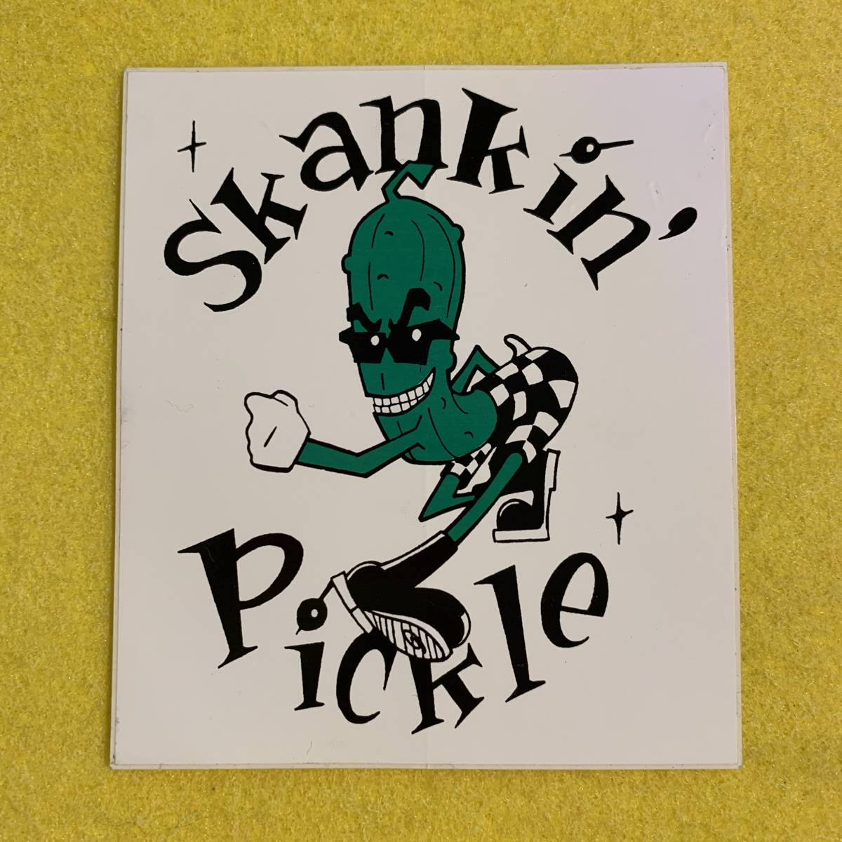  new goods [SKANKIN\' PICKLE* ska n gold * pick ru] sticker * seal *SKA* ska punk * band *Dill Records/Asian Man Records