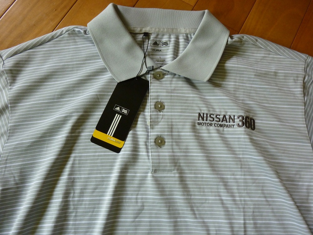 * new goods rare NISSAN 360 MOTOR COMPANY Nissan automobile Nissan / Adidas short sleeves wear tag equipped polo-shirt men's postage postal 370 jpy only *
