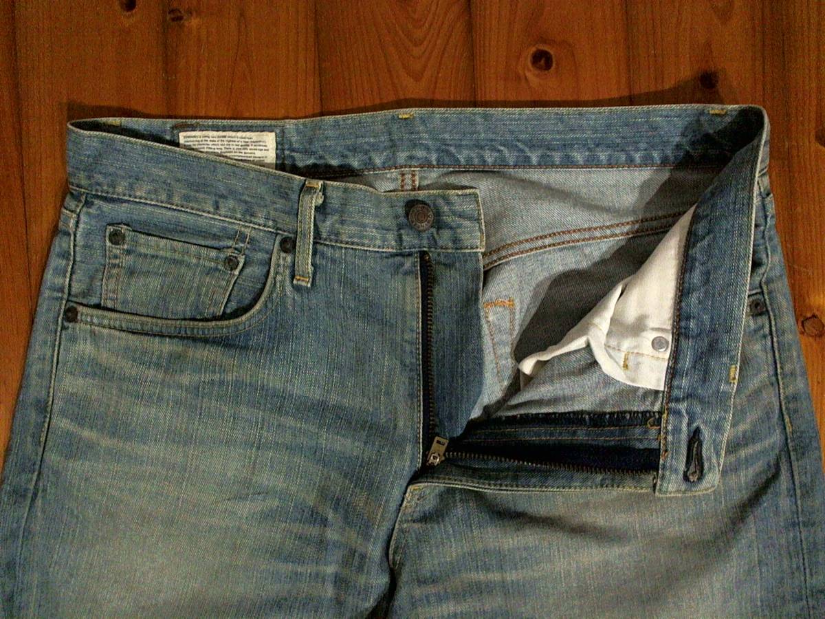 * местного производства * Edwin 503[EDWIN503] Denim брюки джинсы ji- хлеб 32 индиго кожа Pachi загрязнения иметь 