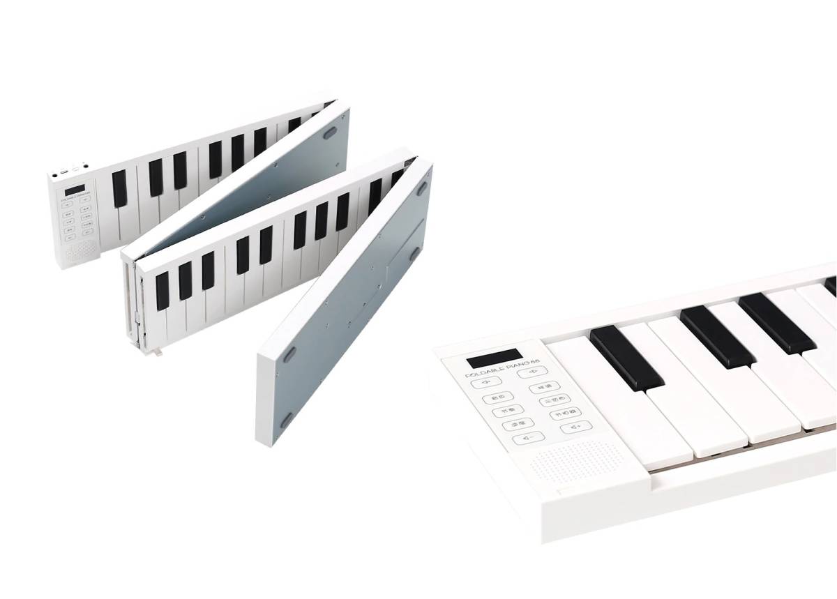 一番の贈り物 KIKUTANI KDP-61P WHT キクタニ 電子ピアノ 白 61鍵盤 充電式 キャリングバッグ 電源アダプター  サスティンペダル類付属 折り畳み式