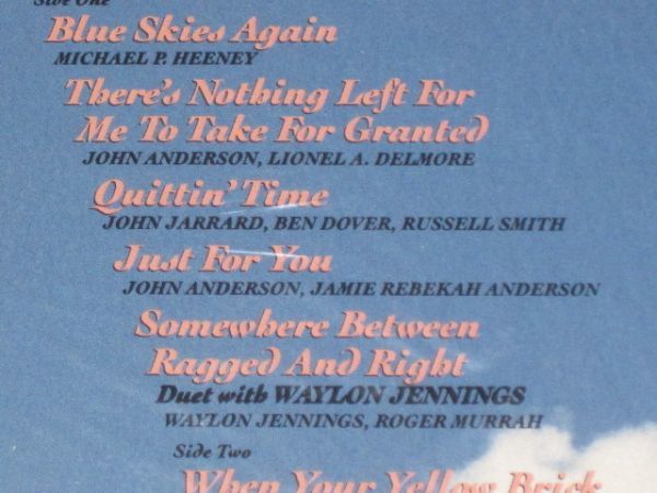 John Anderson - Blue Skies Again /David Hungate/洋楽/カントリー/MCA-42037/US盤LPレコード_画像3