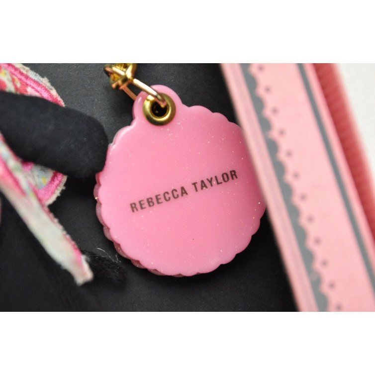 ◆未使用 ブランド rebecca taylor レベッカテイラー キーホルダー ネコ マスコット イニシャル R チャーム ミラー ストラップ セット 箱付_画像3