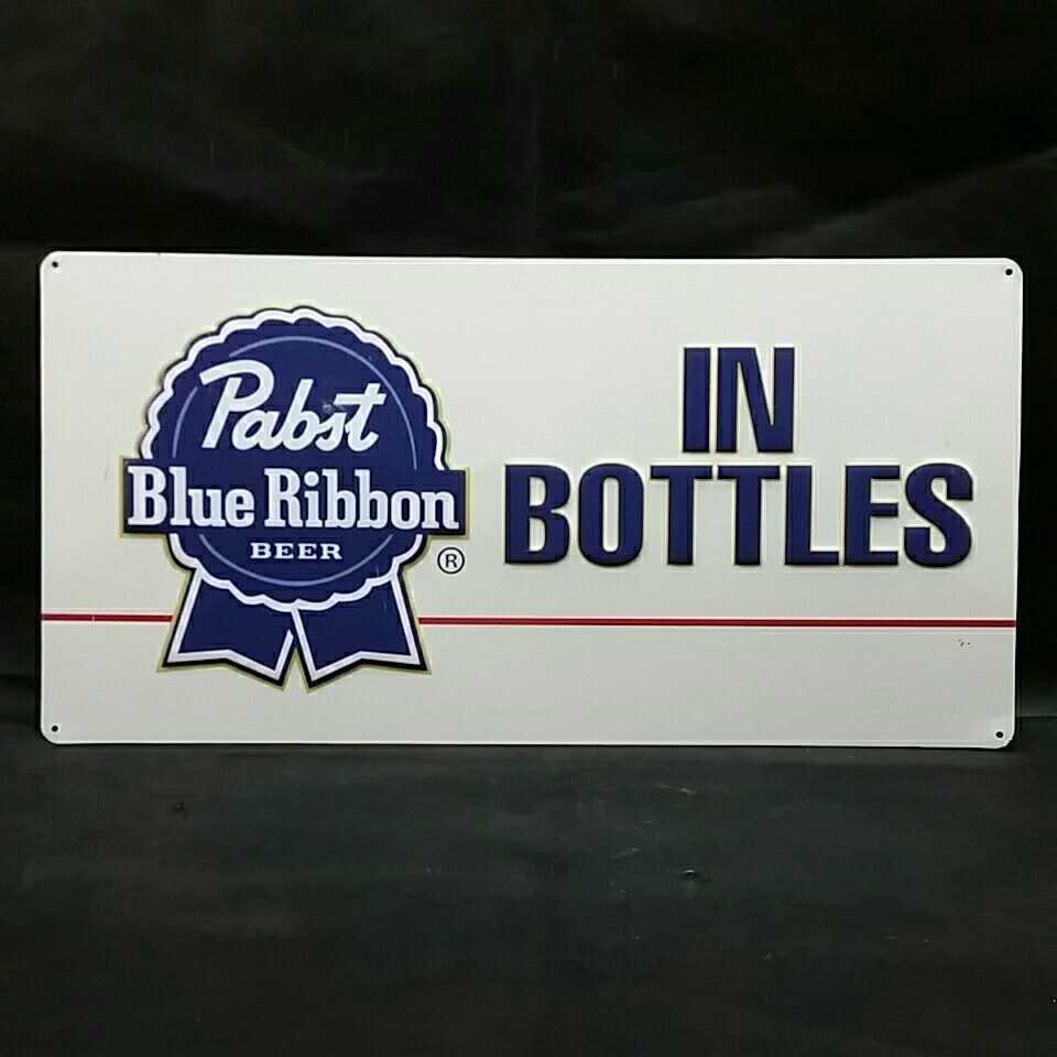 【Pabst Blue Ribbon】大型★パブスト ブルー リボン 壁面サイン 看板 ★IN BOTTLES バドワイザー ハイネケン クアーズ ビール 好きに！