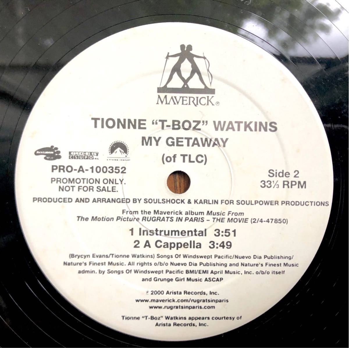 レア 2000 T-Boz Tionne Watkinns (TLC) / My Gateway 正規なし Original US Promo 12 オリジナル Arista Maverick プロモ アリスタ 絶版_画像2