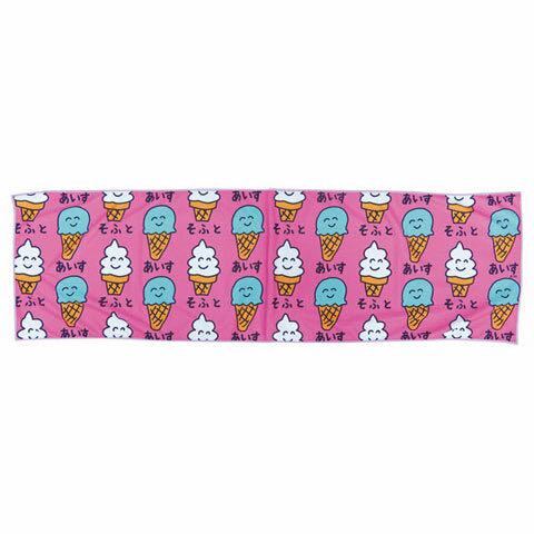  postage included * cool towel * pretty soft cream ice cream illustration pattern pink warmth *. middle . measures part .. outdoor ...! new goods 