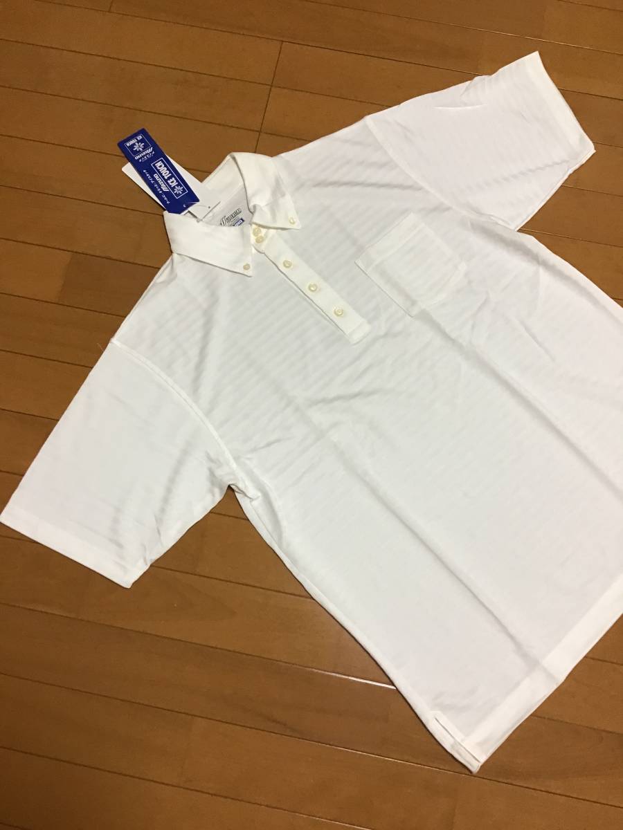 新品　未使用　タグ付き　ミズノ　mizuno 　アイスタッチ　ポロシャツ　半袖　Lサイズ　オフホワイト_画像3