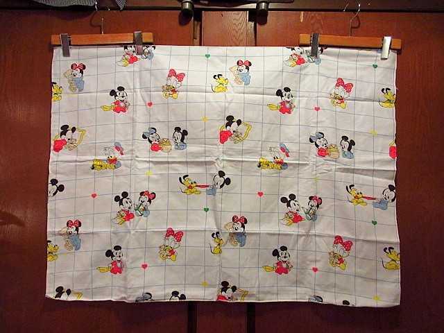  Vintage 90\'s*DEADSTOCK Disney flannel blanket 2 pieces set 74cm×100cm*191203f2-blk miscellaneous goods cloth cloth flap goods for baby 