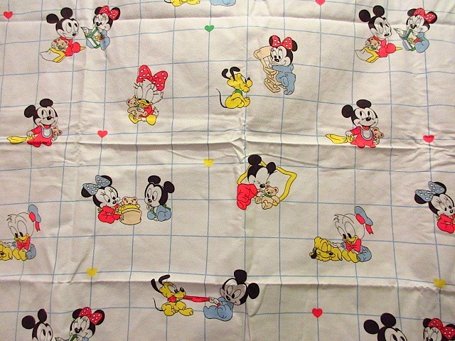  Vintage 90\'s*DEADSTOCK Disney flannel blanket 2 pieces set 74cm×100cm*191203f2-blk miscellaneous goods cloth cloth flap goods for baby 