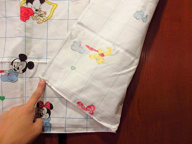  Vintage 90\'s*DEADSTOCK Disney flannel blanket 2 pieces set 74cm×100cm*191203f2-blk miscellaneous goods cloth cloth flap goods for baby 