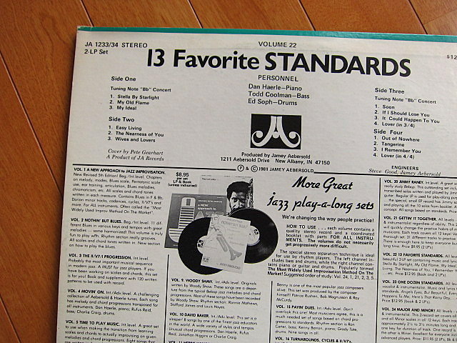 Jamey Aebersold●13 Favorite STANDARDS JA Records JA 1225/1226●200621t2-rcd-12-jzレコードジャズ米盤US盤米LP 81年80's_画像9