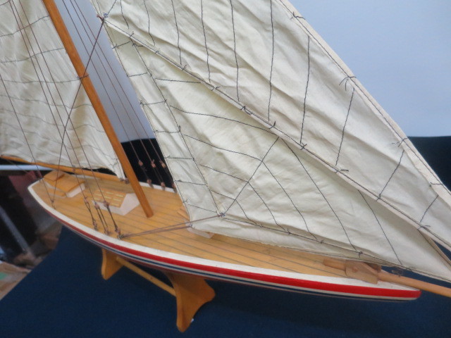 :即決【古都京都】「木製ヨット模型D-239」機械物.鉄道.船舶、模型〝機〟_画像5