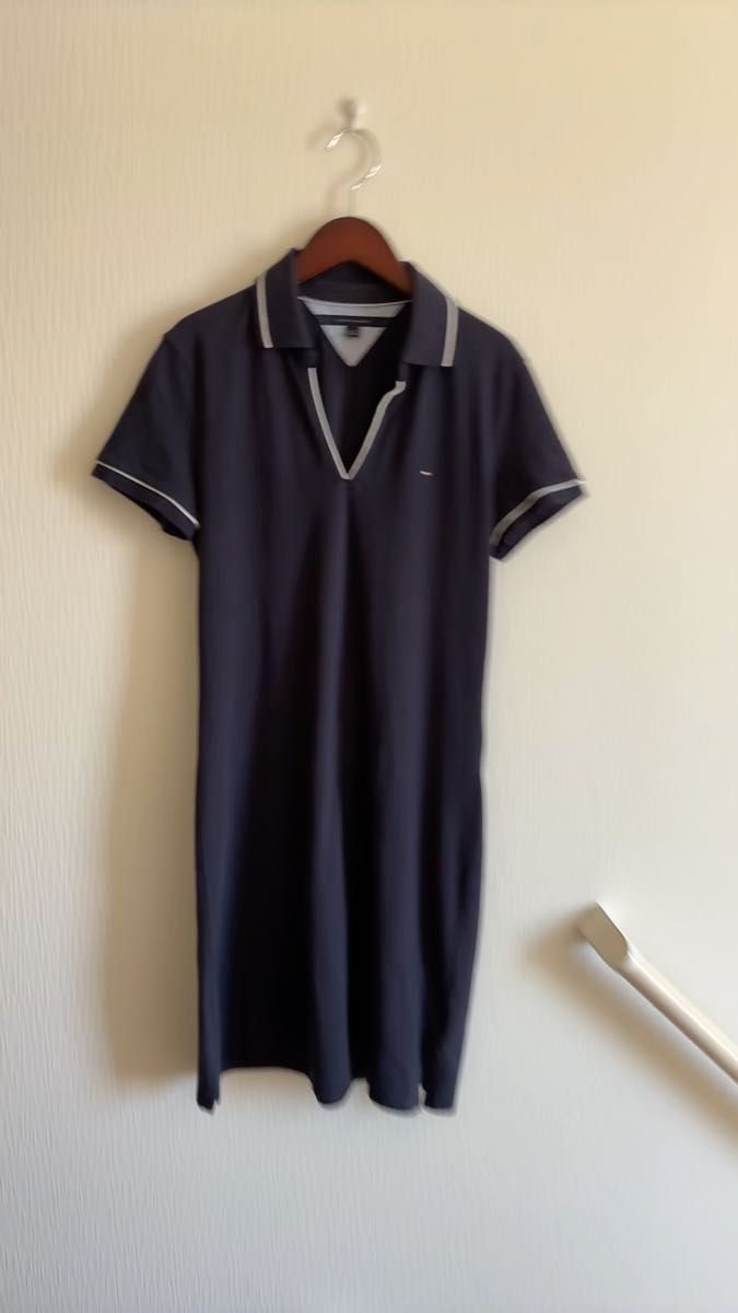 (訳あり)TOMMY HILFIGER*ポロワンピース ネイビー S