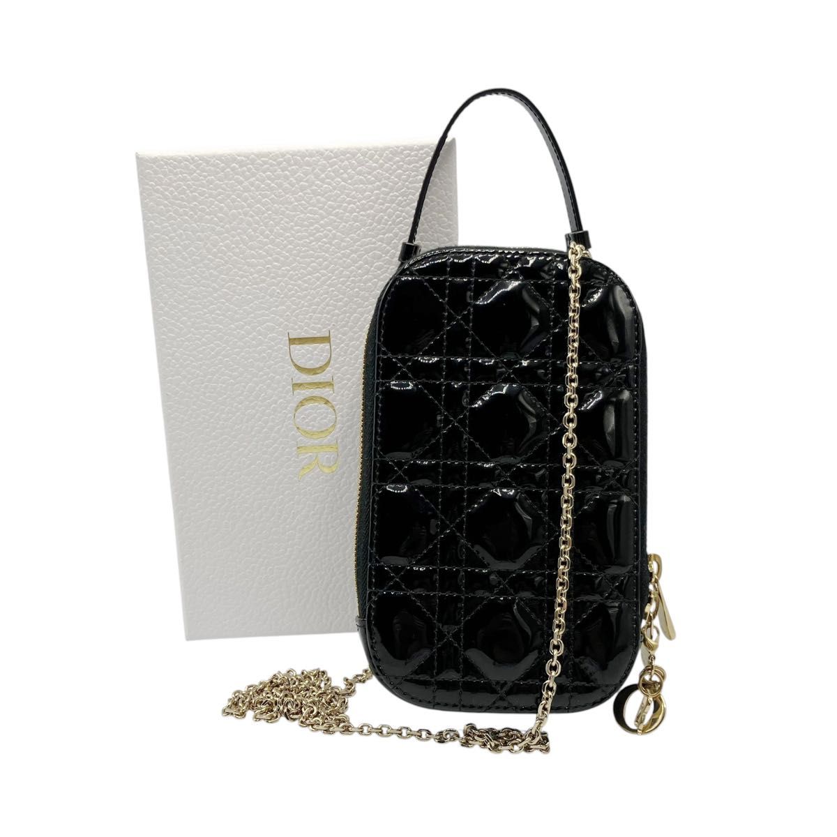 国内発♪ディオール DIOR チェーンショルダー フォンバッグ レディディオール DIOR カナージュ フォンホルダー チェーン