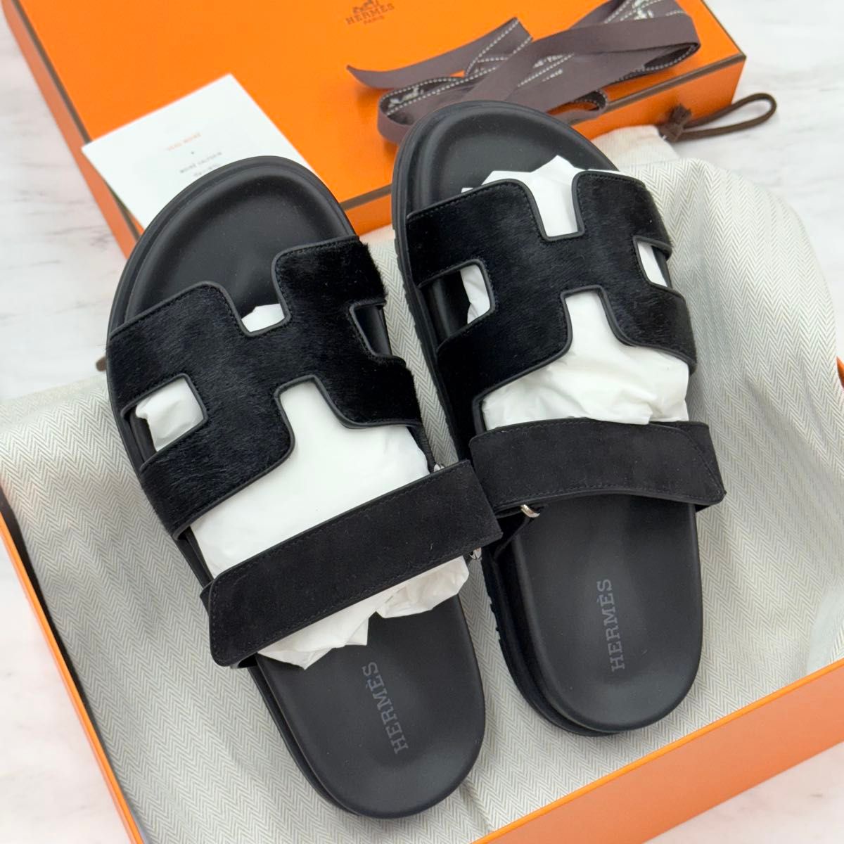 Hermes エルメス シプレ 36.5 新品未使用 HERMES エルメス シプレ サンダル ヴォー・モアレ 36