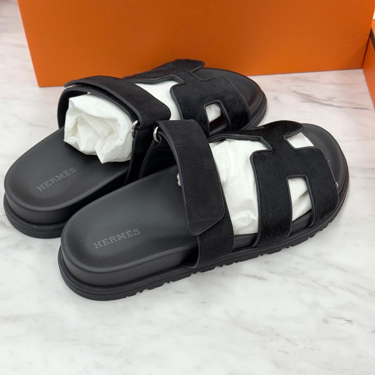 Hermes エルメス シプレ 36.5 新品未使用 HERMES エルメス シプレ サンダル ヴォー・モアレ 36