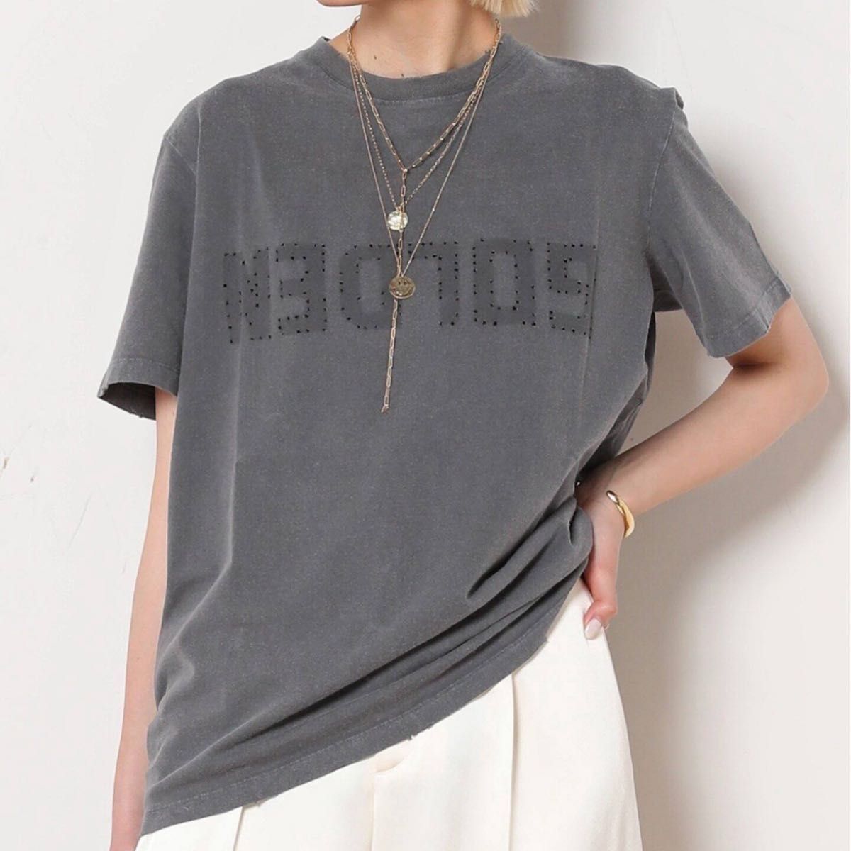 AP STUDIO ゴールデングースHANDWRITING PRINTシャツ AP STUDIO【GOLDEN GOOSE /ゴールデングース】LOGO T-SHIRT