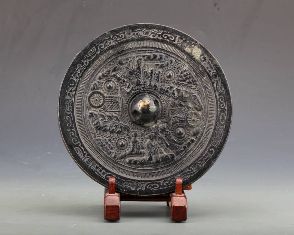 ヤフオク 中国古鏡 漢代 銅鏡 馬車と人物紋鏡 賞物 置物 ヤフオク 中国古鏡 漢代 銅鏡 馬車と人物紋鏡 賞物 置物