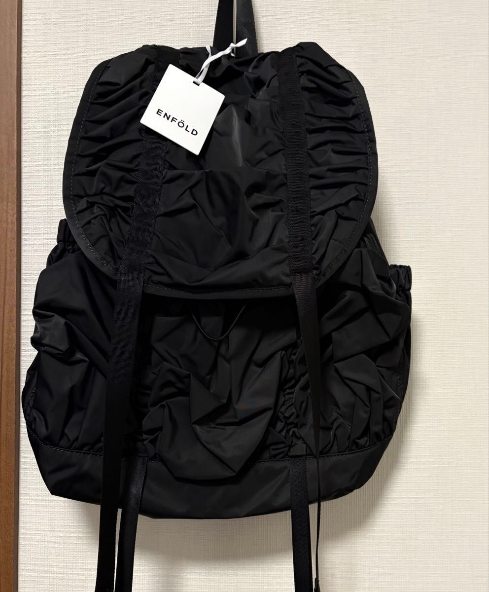 美品 ENFOLD エンフォルド GATHER BACKPACK リュック 黒 ENFOLD GATHER BACK PACK バックパック リュック エンフォルド