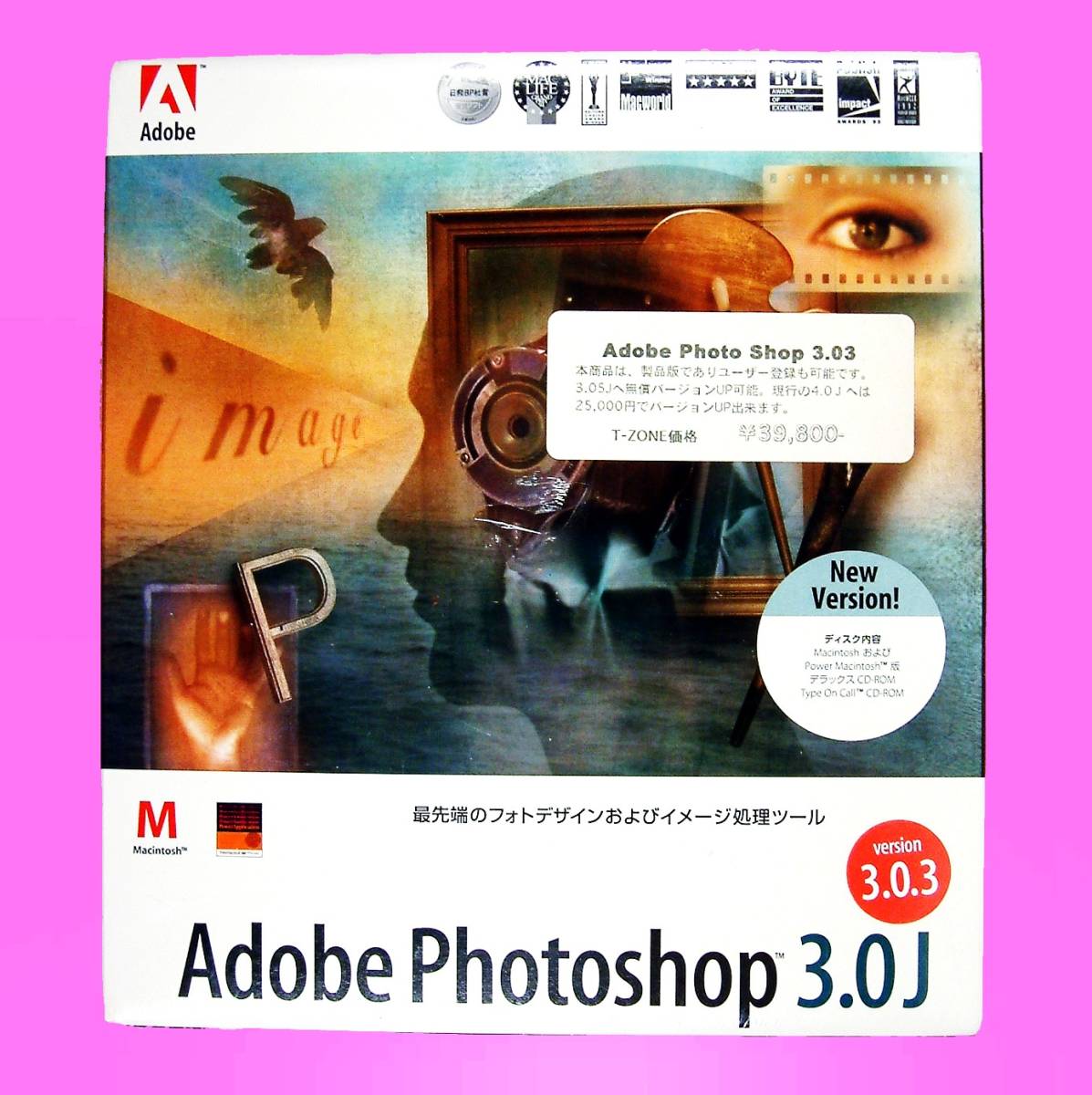 トップ 【3002】Adobe Photoshop 3.0J Macintosh版 未開封 アドビ