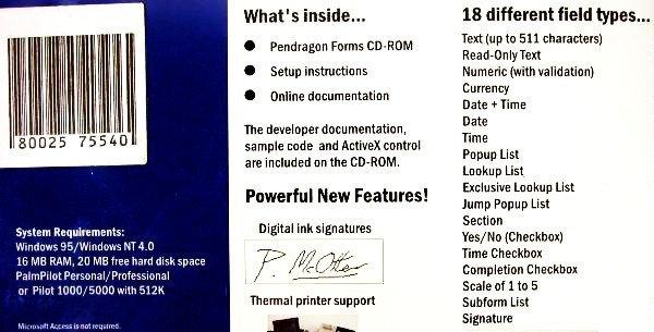 【1278】 Pendragon Forms version 1.2 未開封 ペンドラゴン フォーム 3Com PalmPilot用データ収集システム(data collection systems) 作成_画像5