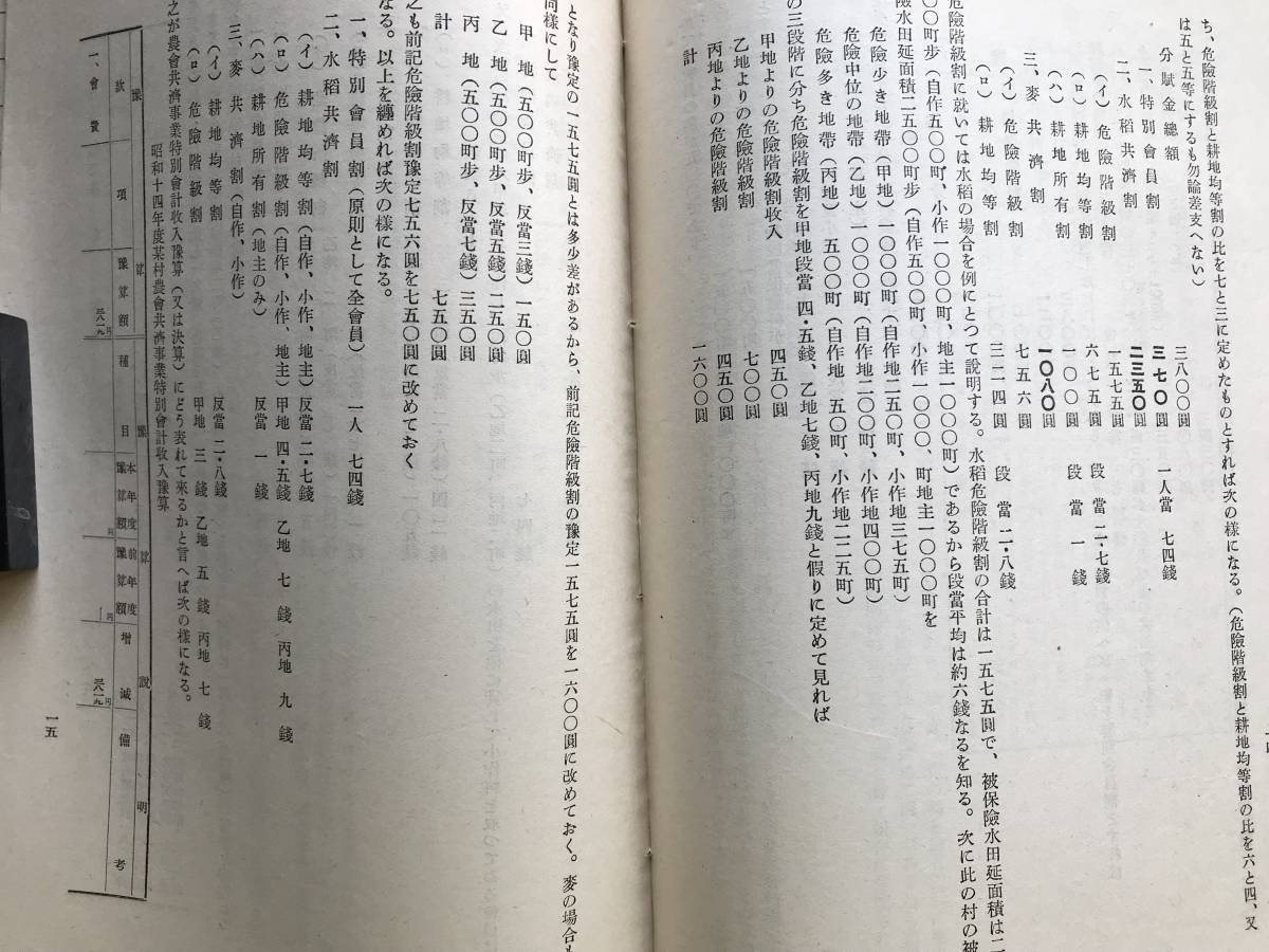 『農業保険料に就いて 昭和十四年四月五日発行 『北海道農会報』第三十九巻別刷』工藤元 ※純保険料の算定・町村別純保険料率 他 00628_画像9