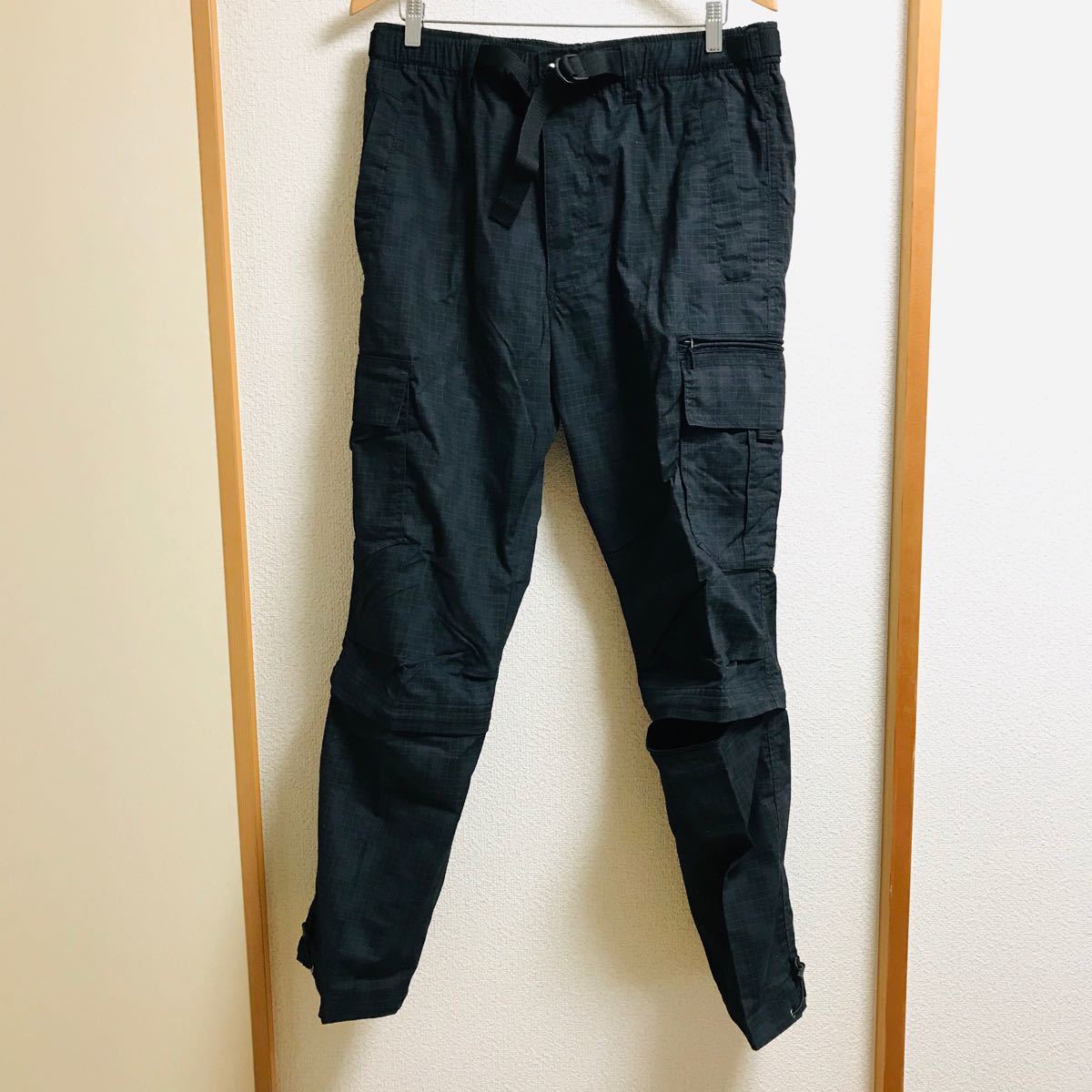 カーゴパンツ 七分丈 黒系 Size LL