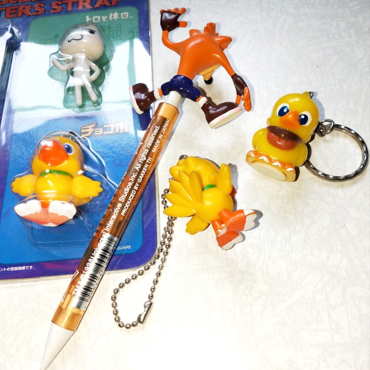 【希少】どこでもいっしょトロ チョコボ ピポサル パラッパラッパー ストラップ 超レア PlayStationキャラグッズセット パラッパラッパー トロ
