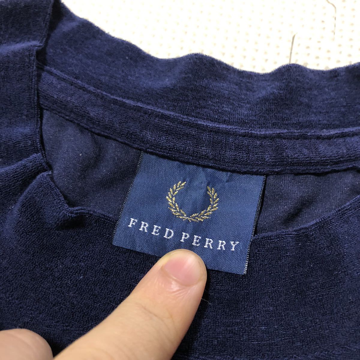 FRED PERRY フレッドペリー ベロア ポケT 半袖 Tシャツ L_画像4