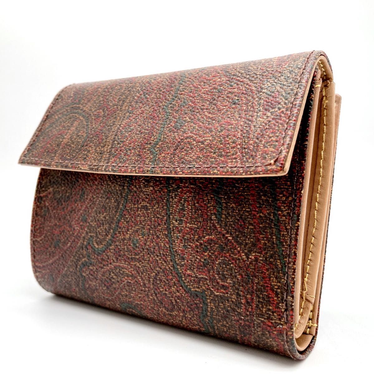 【エトロ ETRO】極上のリネン!!! 豪華な両面ペイズリー◎ 46 人気 美品 ETRO エトロ 財布 三つ折り 大容量 ペイズリー|Yahoo