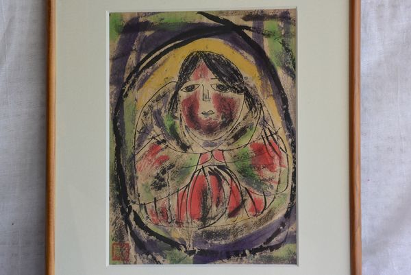 ●掘り出し物● 絵画 伴ヨウ 作品 10点 まとめて アート 美術品 / 童女 他 078-096_画像9