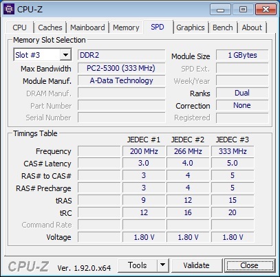 ADATA (ADQPE1A16) PC2-5300 (DDR2-667) 1GB Dual Channel ★2枚組（計2GB）★_画像5