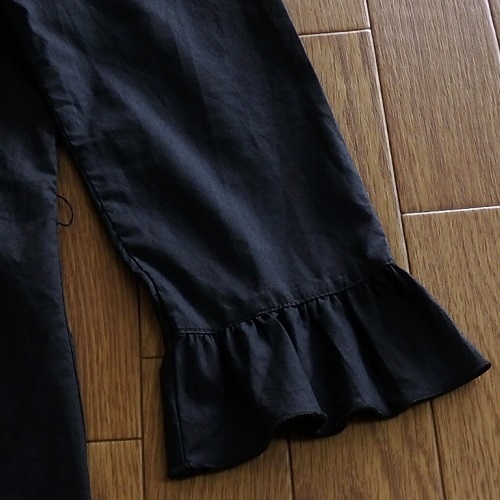  быстрое решение * Agnes B * оборка рубашка One-piece 36 чёрный прекрасный товар! женский сделано в Японии легкий .*