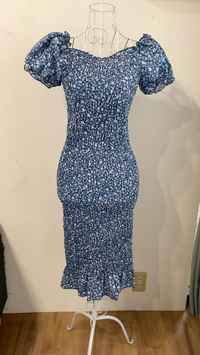 小花柄ギャザーワンピース SHEIN